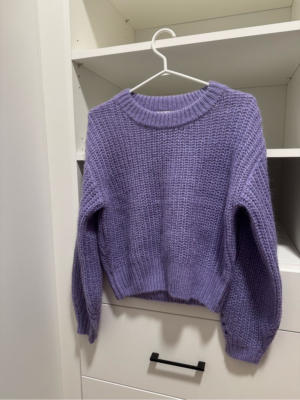 Grace & Mila Purple Knit Sweater XS/S Cozy Crew Neck